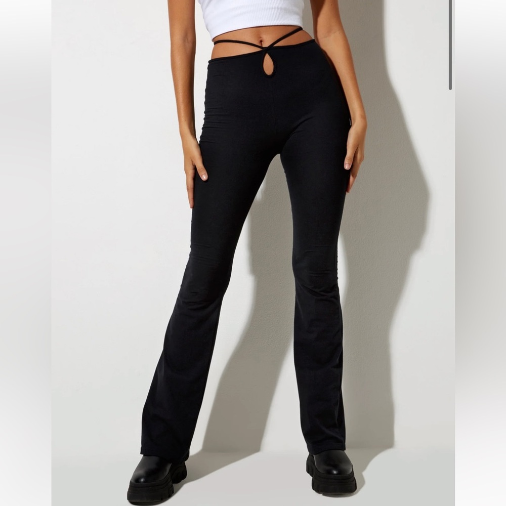 Motel Rocks Sekar flare trouser in black